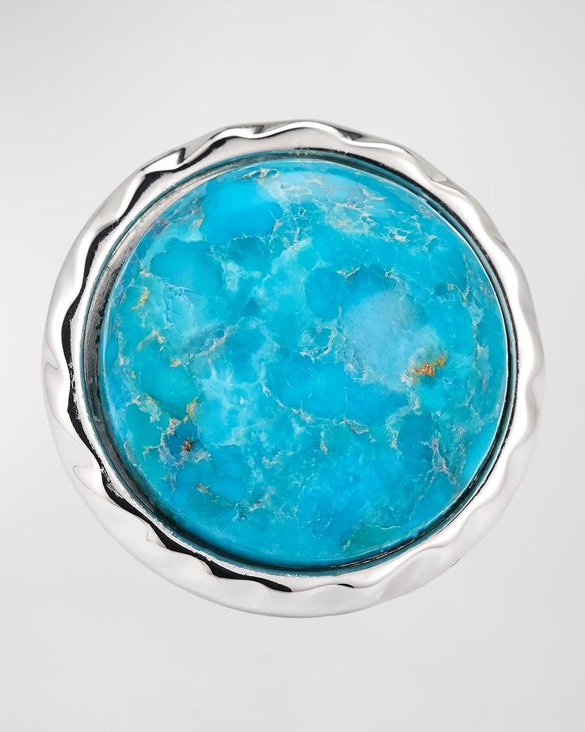 NEST Jewelry Turquoise and Silver Bezel Adjustable Statement Ring
