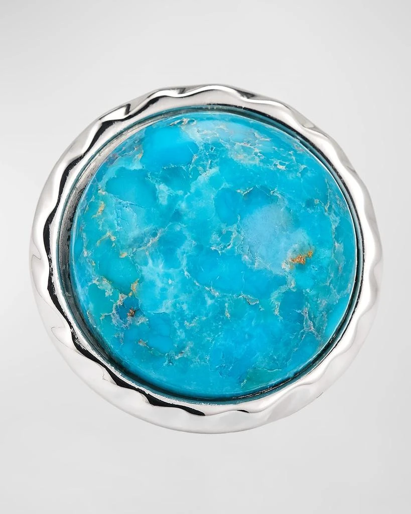 NEST Jewelry Turquoise and Silver Bezel Adjustable Statement Ring 1