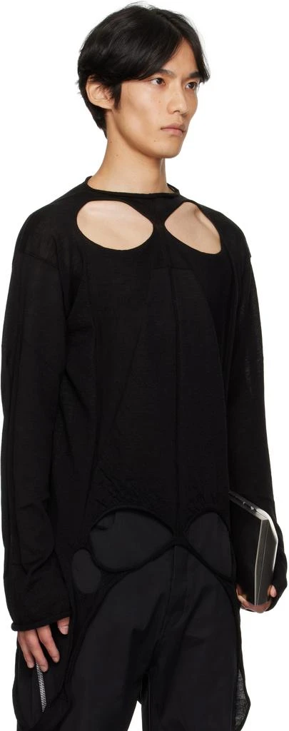 Rick Owens Black Concordians Slashed Pull Sweater 2