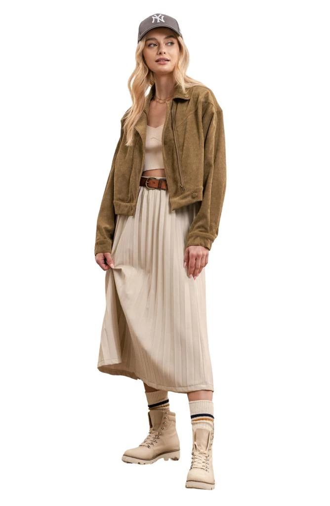 Blu Pepper Corduroy Crop Moto Jacket 4
