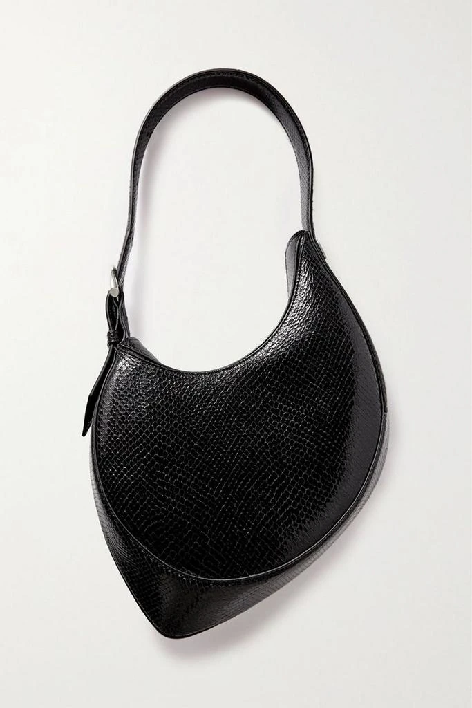 Mugler Spiral Curve 02 small snake-effect leather shoulder bag 3
