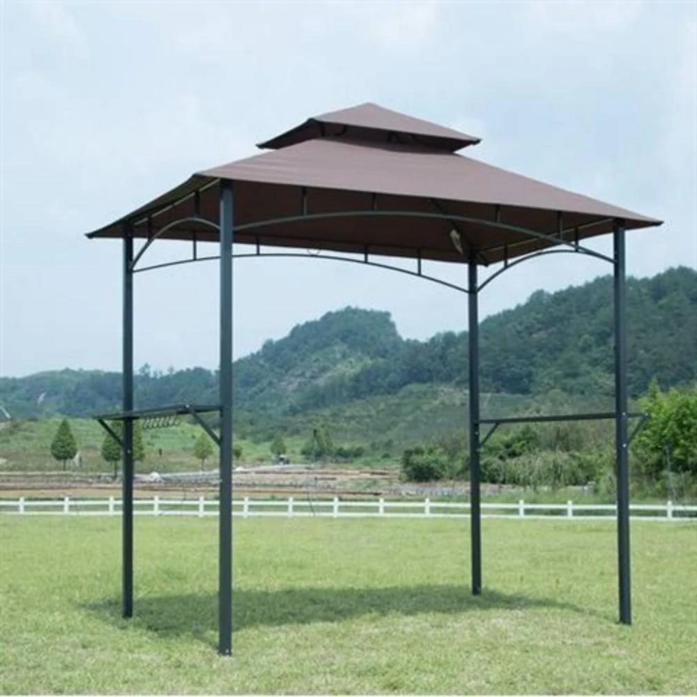 Hivvago 8-Ft x 5-Ft Steel Frame Outdoor Grill Gazebo with Vented Canopy