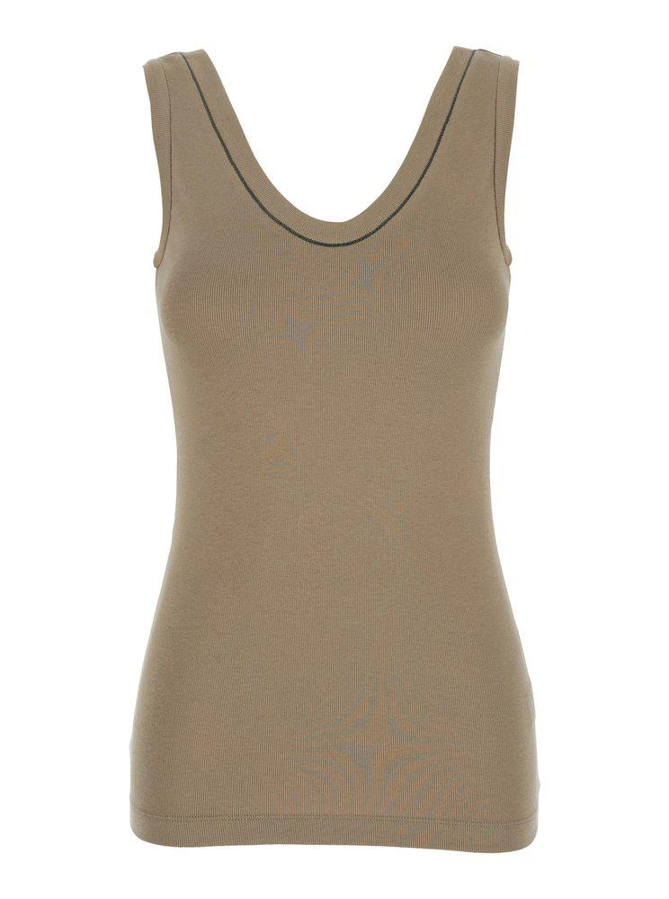 Brunello Cucinelli Brunello Cucinelli Embellished Trim Tank Top