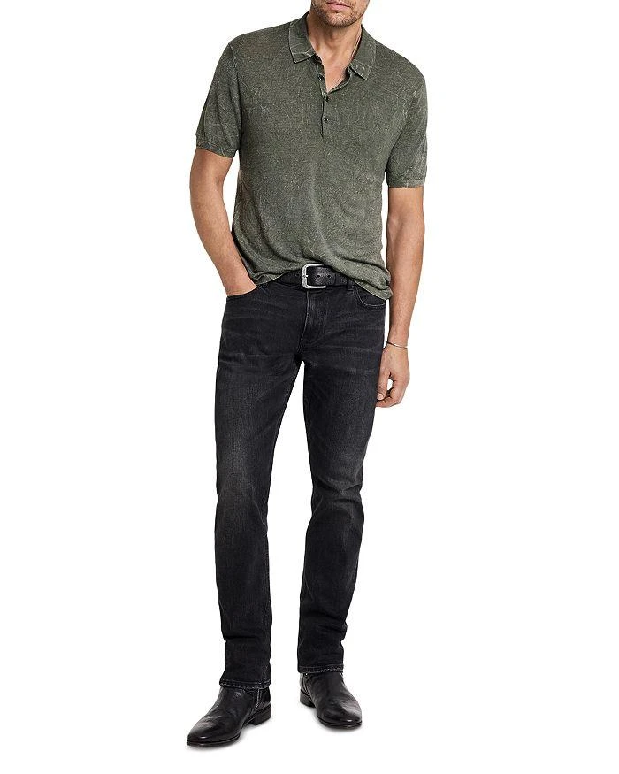 John Varvatos Chatham Crinkle Textured Regular Fit Polo Shirt 2