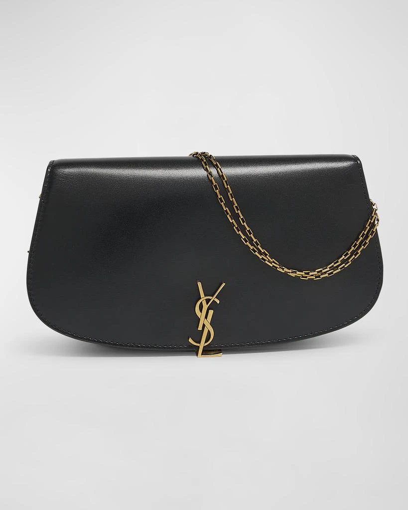 Yves Saint Laurent Voltaire YSL Monogram Wallet on Chain in Grained Leather 1