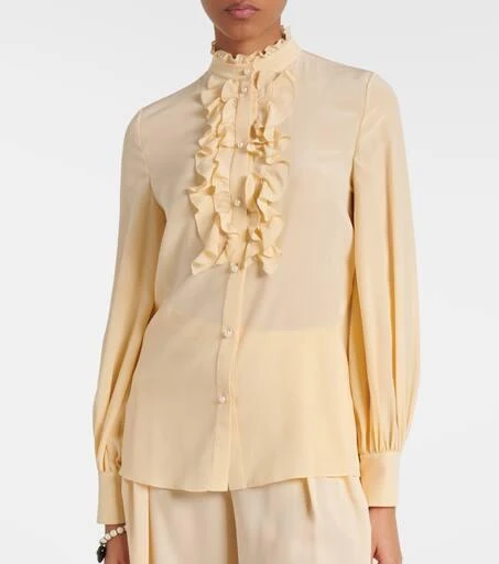 Valentino Ruffled silk crêpe de chine blouse 6