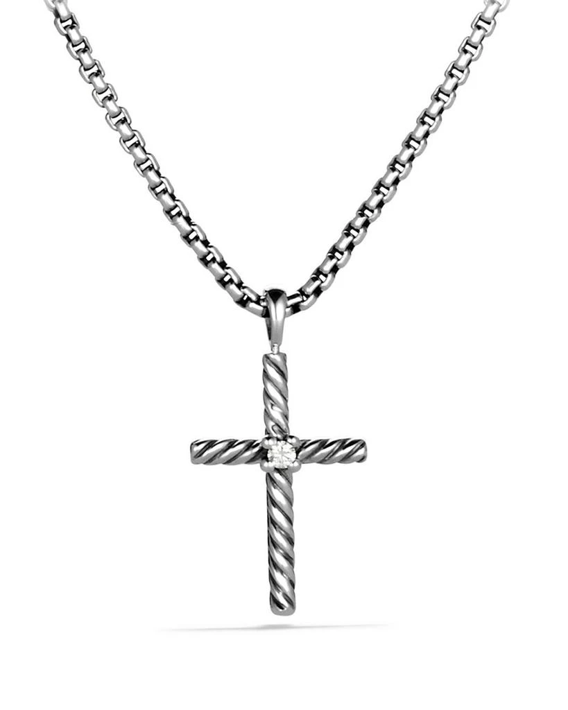 David Yurman Cable Classics Cross Necklace with Diamond 1
