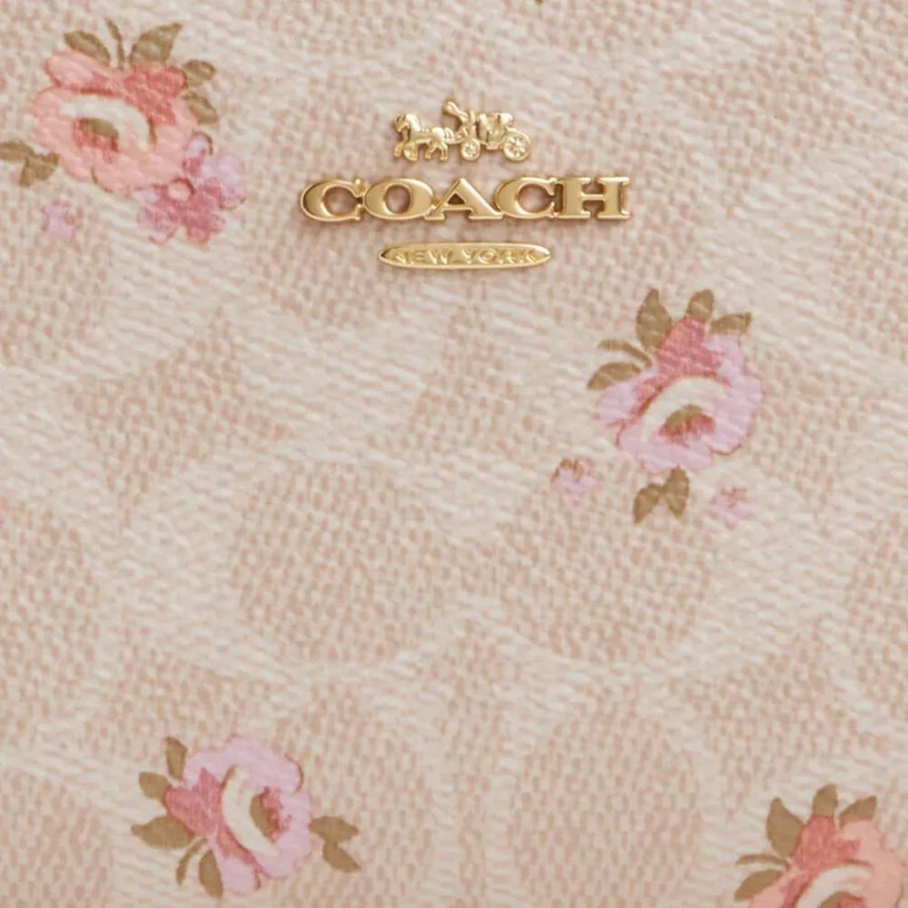Coach Snap Wallet In Signature Canvas With Floral Print 3