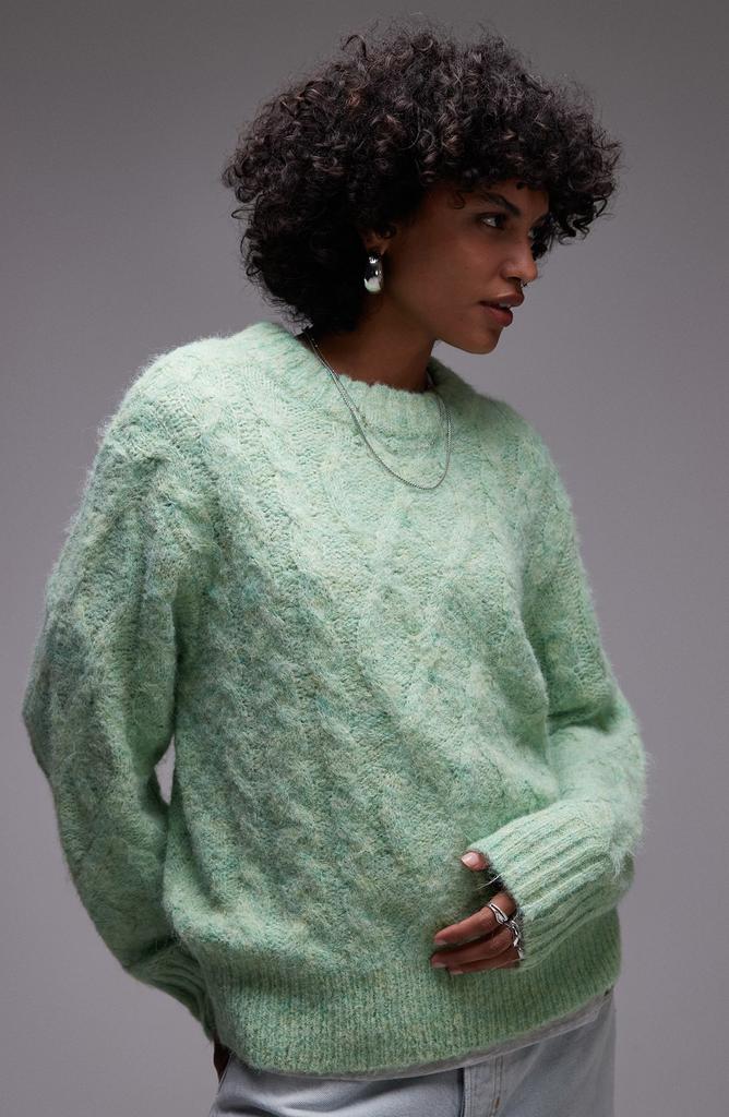 Topshop Fluffy Cable Stitch Sweater