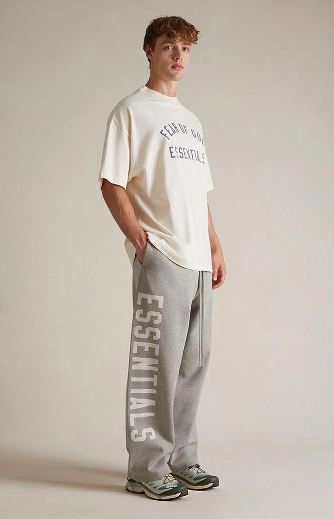Essentials Dark Heather Oatmeal Fleece Relaxed Sweatpants 2
