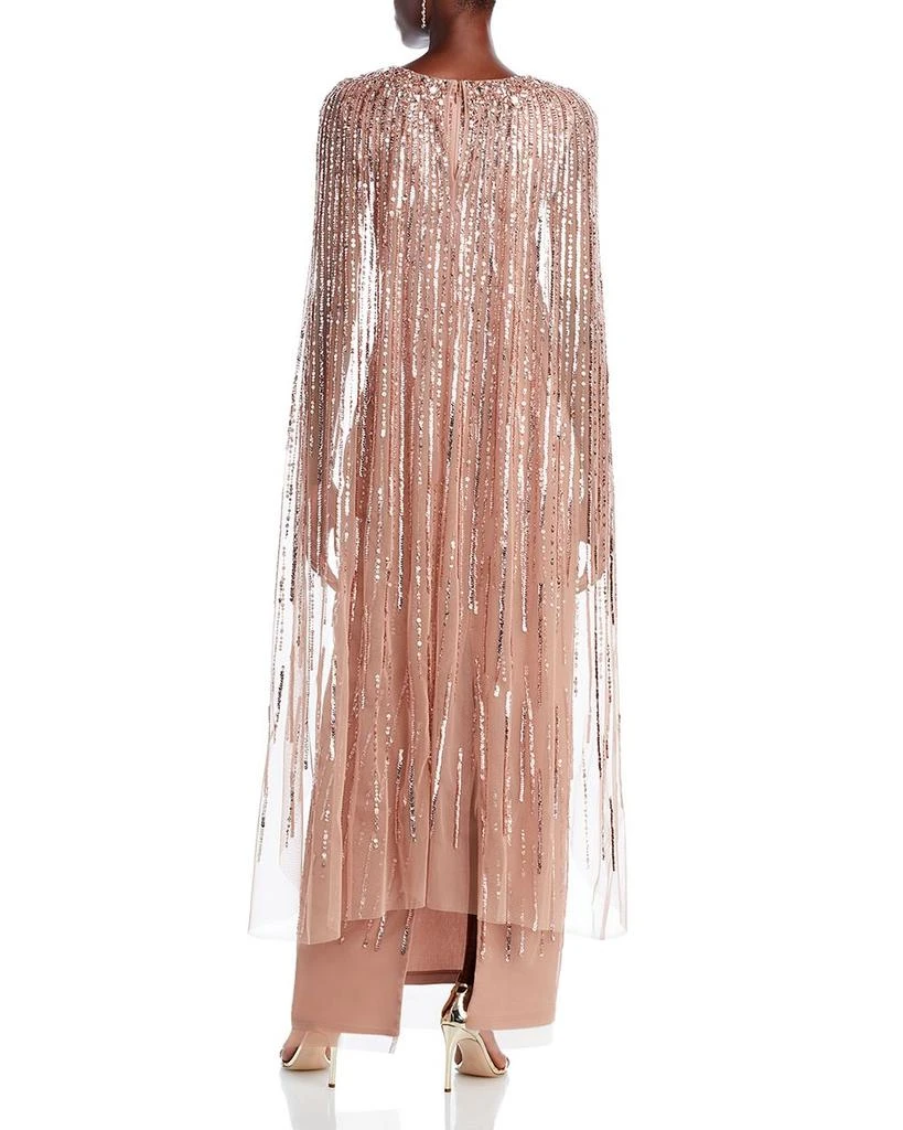 Adrianna Papell Beaded Cape Gown 5