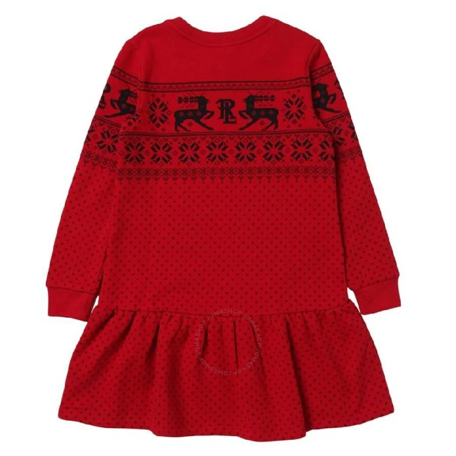Ralph Lauren Girls Deer-Print Long Sleeve Dress 2