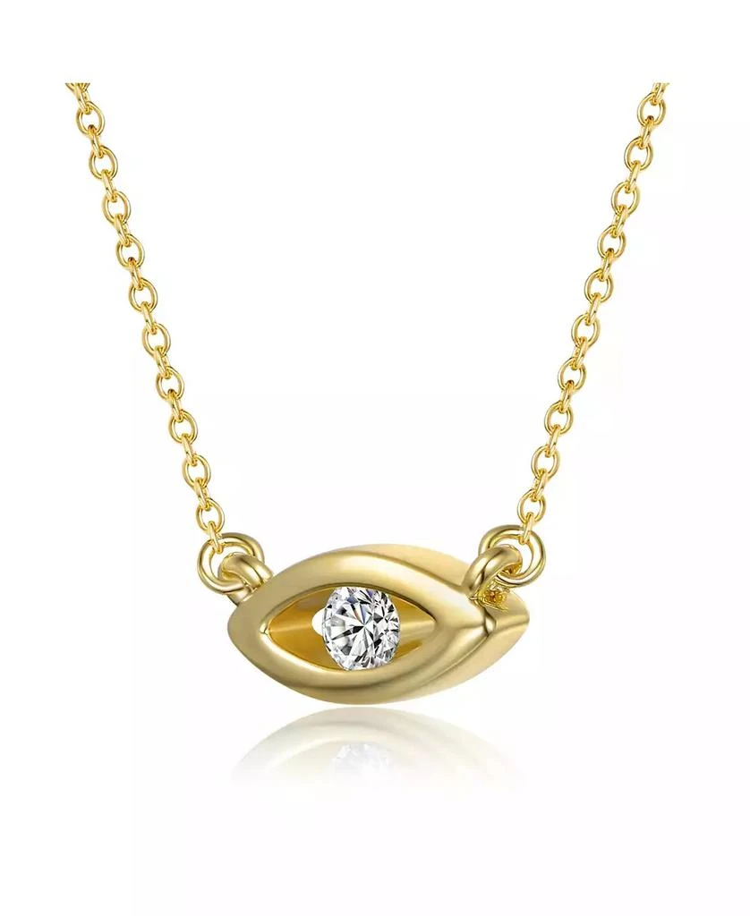 Rachel Glauber 14K Gold Plated with Clear Cubic Zirconia Evil Eye Pendant Necklace 3