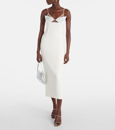 david koma embroidered cady mini dress David Koma 3D Lace Flower Mini Dress Peach / 8