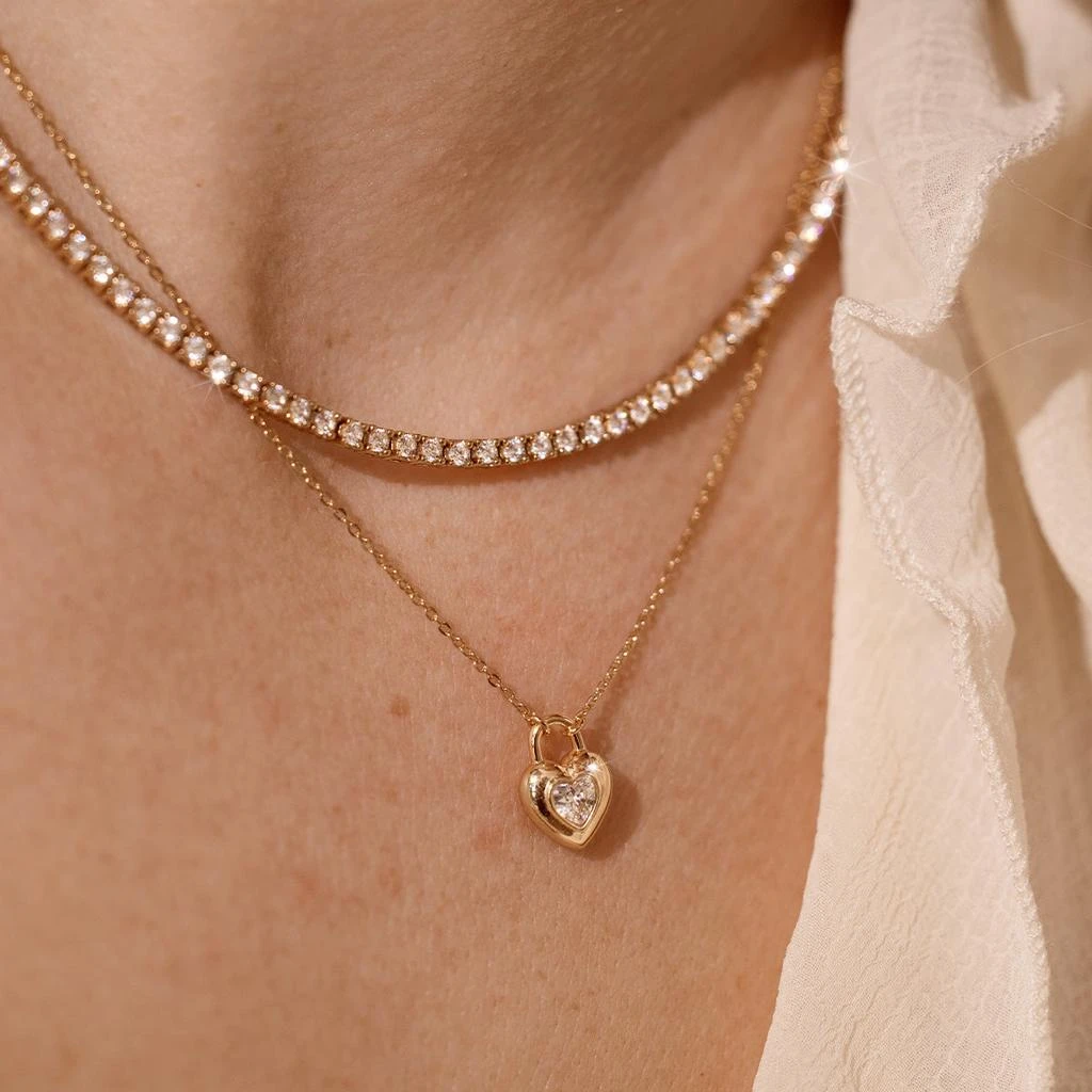 Made By Mary CZ Heart Pendant Necklace 2