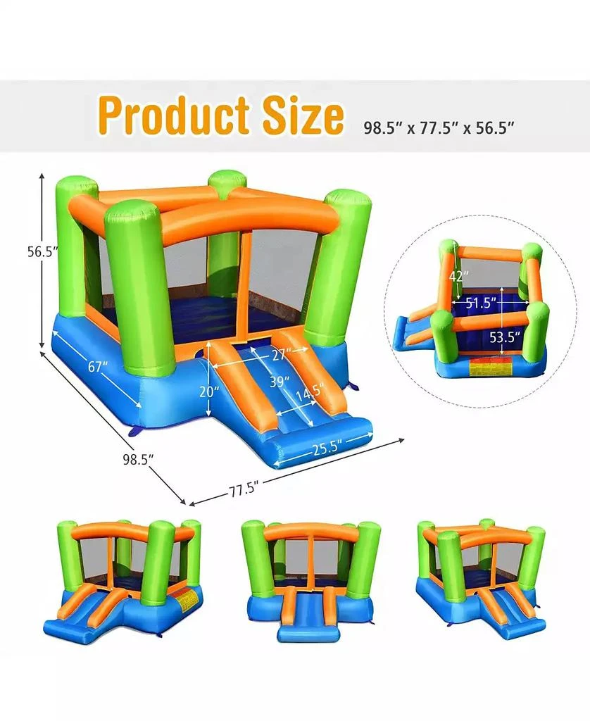 HONGGE Kids Inflatable Bounce House for Indoor and Outdoor Play without Blower 3