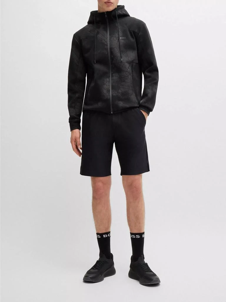 Hugo Boss Zip-Up Hoodie with Decorative Reflective Artwork 6