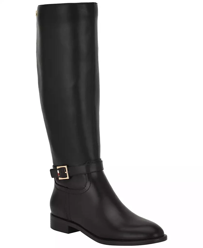 Tommy Hilfiger Women's Mireya Tall Buckle Riding Boot, Regular & Wide Calf