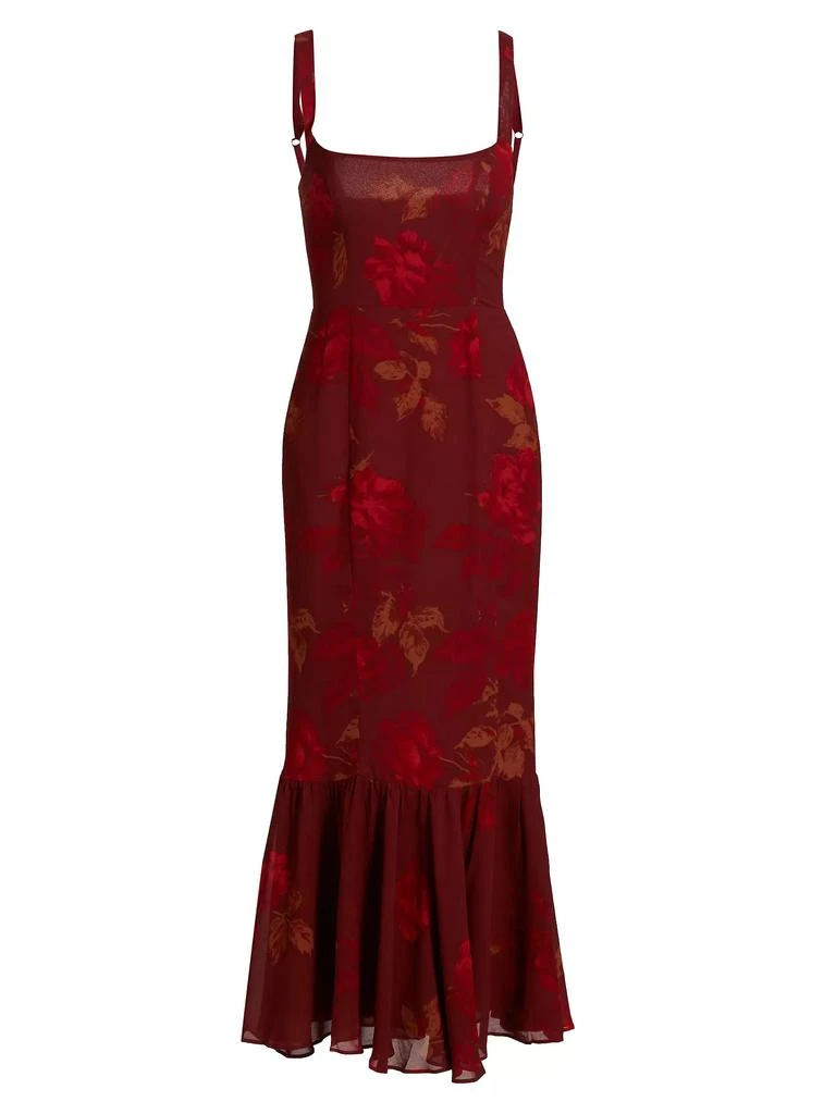 Reformation Irisa Floral Flounce Cocktail Dress 1