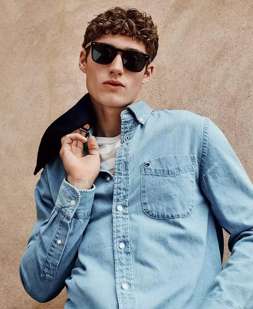Tommy Hilfiger Men's Long Sleeve Button-Down Denim Shirt 6