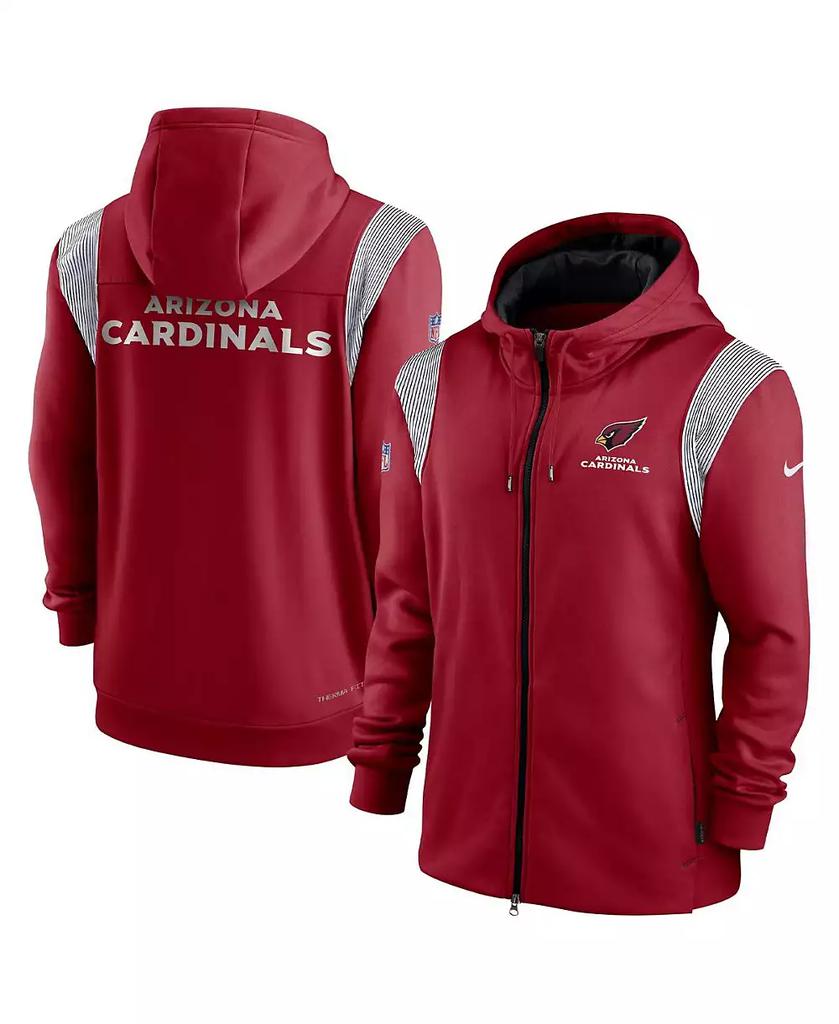 NIKE Men's Cardinal Arizona Cardinals Performance Sideline Lockup Full-Zip Hoodie