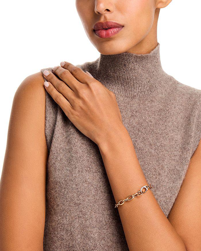 Walters Faith 18K Rose Gold Garnett Diamond Pavé Clasp Open Link Bracelet