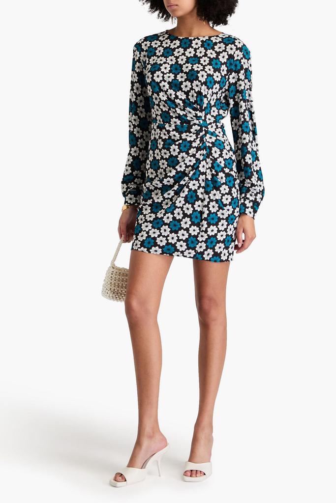 Diane von Furstenberg Coraline ruched floral-print crepe mini dress