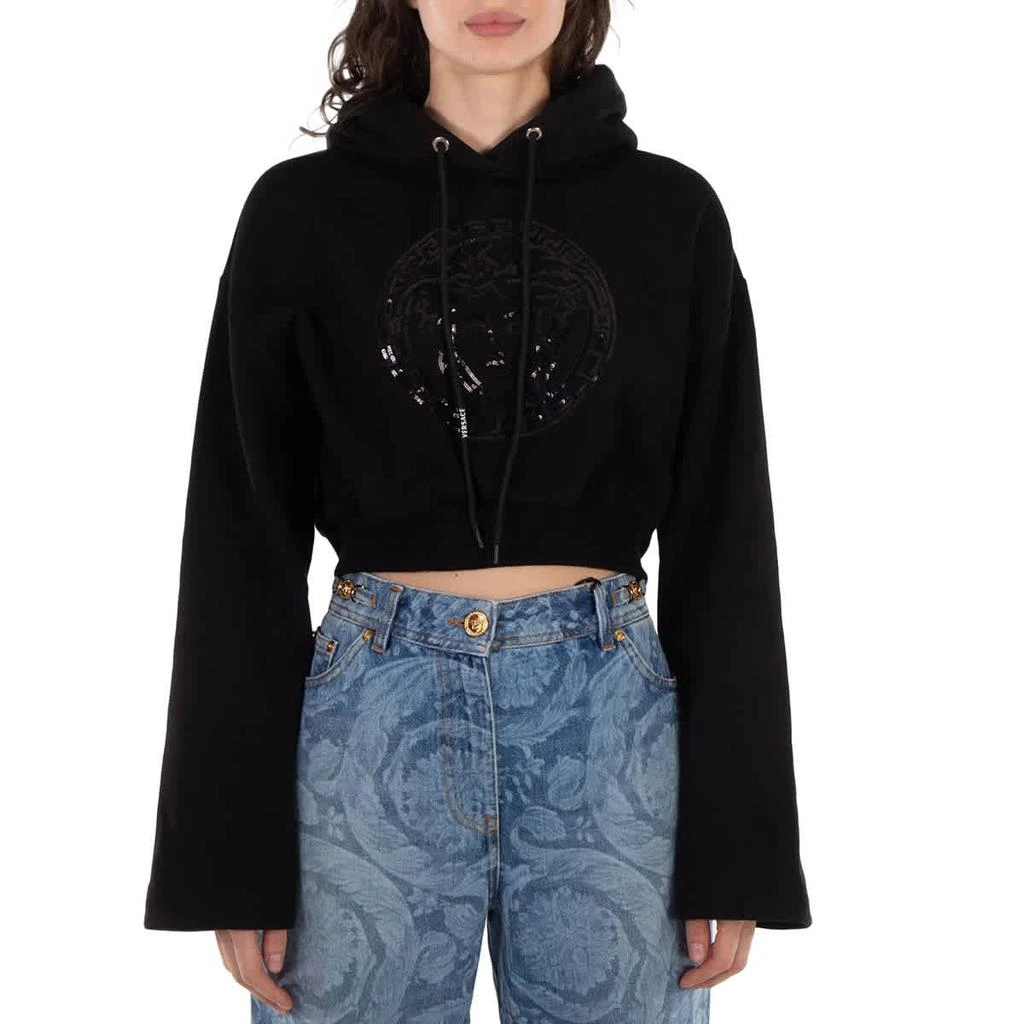 Versace Medusa Head-Embellished Cropped Hoodie 1