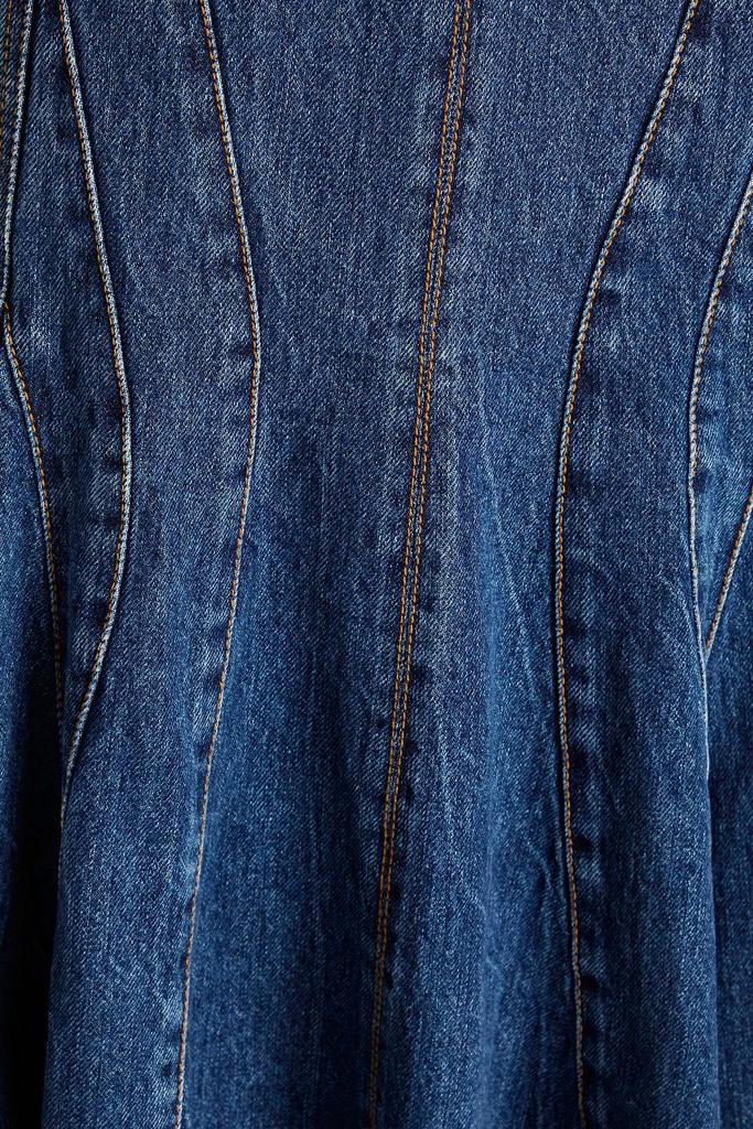 Alexander McQueen Asymmetric denim midi dress - Dresses