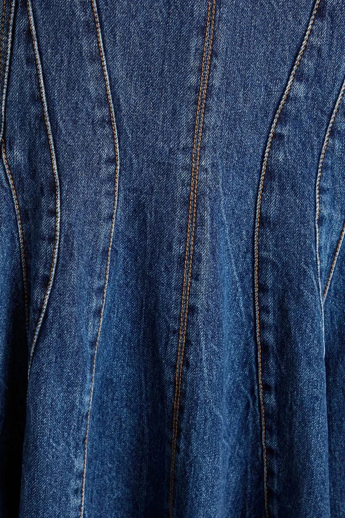 Alexander McQueen Asymmetric denim midi dress 4
