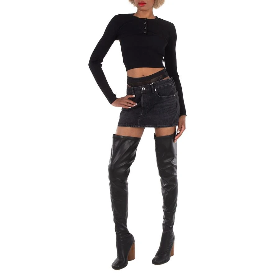 Alexander Wang Crystal Hotfix Mini Denim Skirt 3