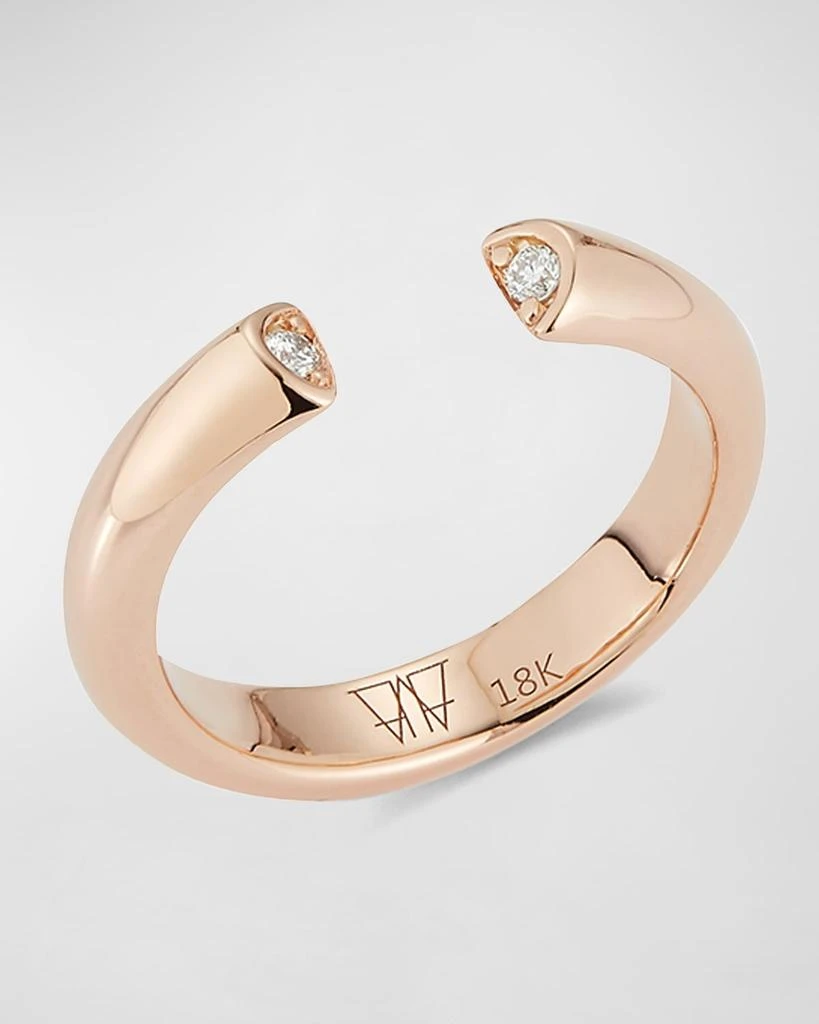 Walters Faith Thoby Rose Gold 1-Row Tubular Open Ring with Diamonds 3