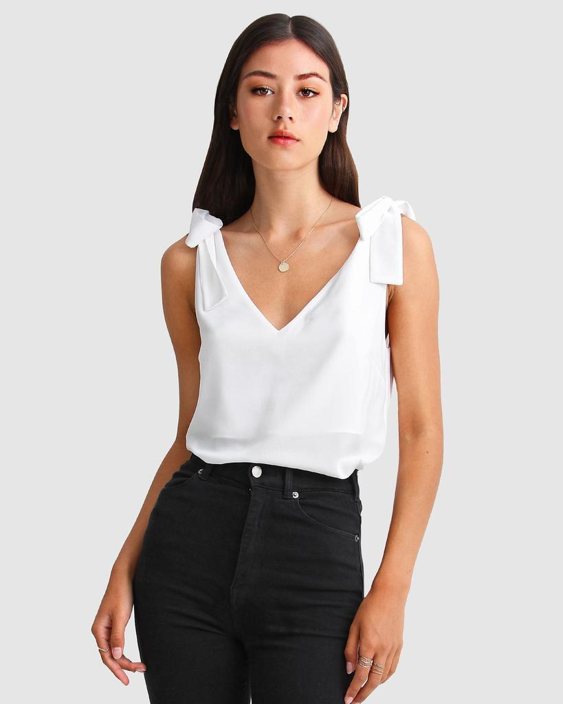 Belle & Bloom Feel For You V-Neck Top - White