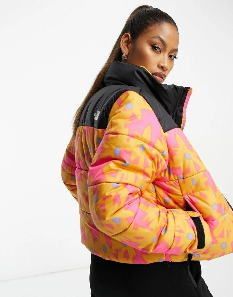 The North Face The North Face Saikuru cropped puffer in yellow flower print Exclusive at ASOS 2