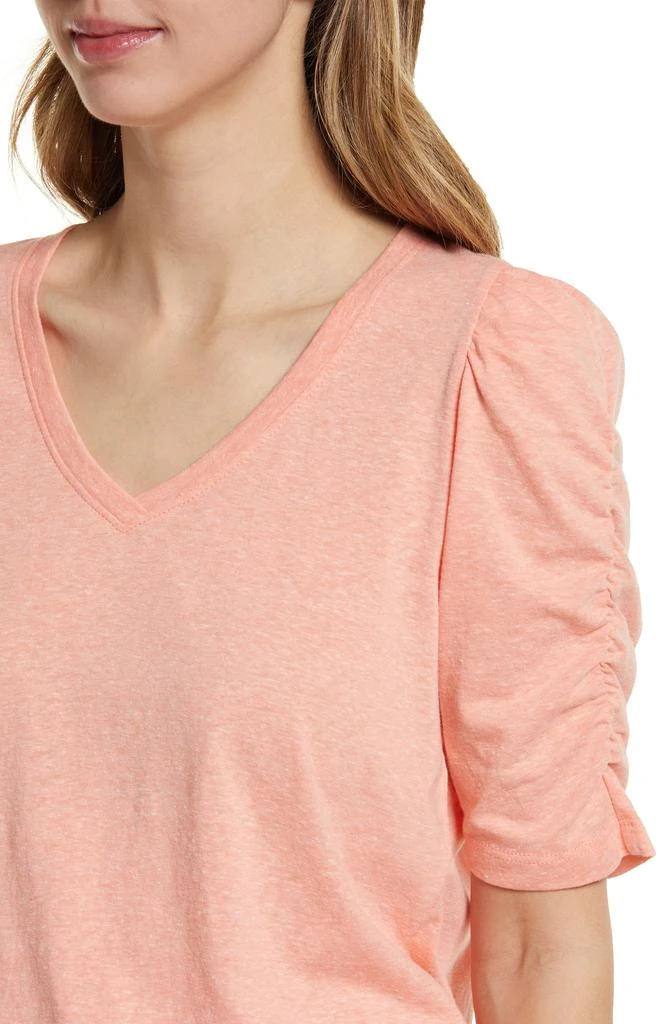 Wit & Wisdom Heathered Ruched Puff Sleeve T-Shirt 4