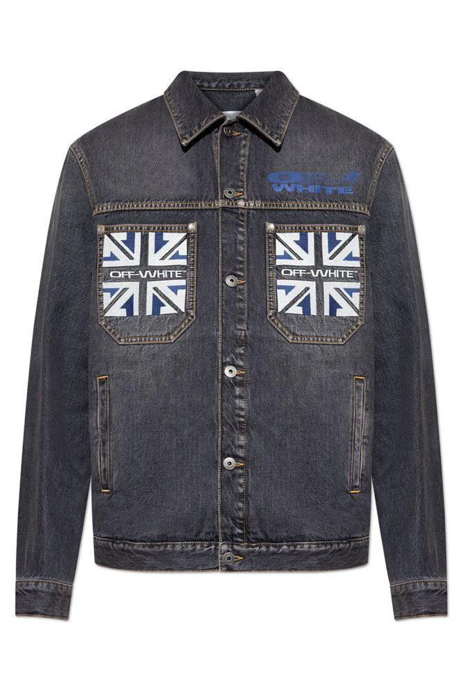 Off-White Off-White Logo Printed Button-Up Denim Jacket