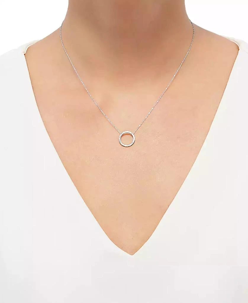 Macy's Diamond Circle Pendant Necklace (1/10 ct. t.w.) in 10k White Gold 3