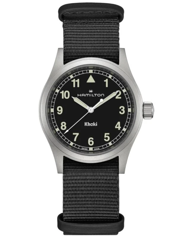 Hamilton Hamilton Khaki Field Quartz Black Dial Fabric Strap Men's Watch H69401430 1