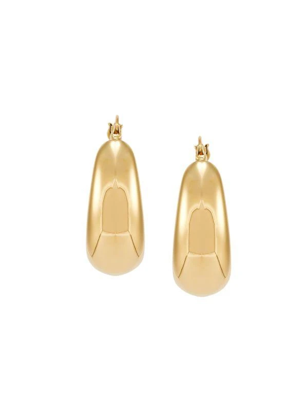 Saks Fifth Avenue 14K Yellow Gold Oval Hoop Earrings 2