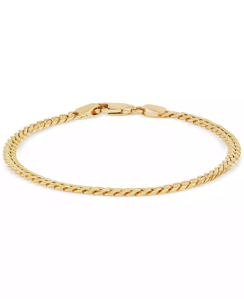 Italian Gold Polished Miami Cuban Chain Link Bracelet in 14k Gold