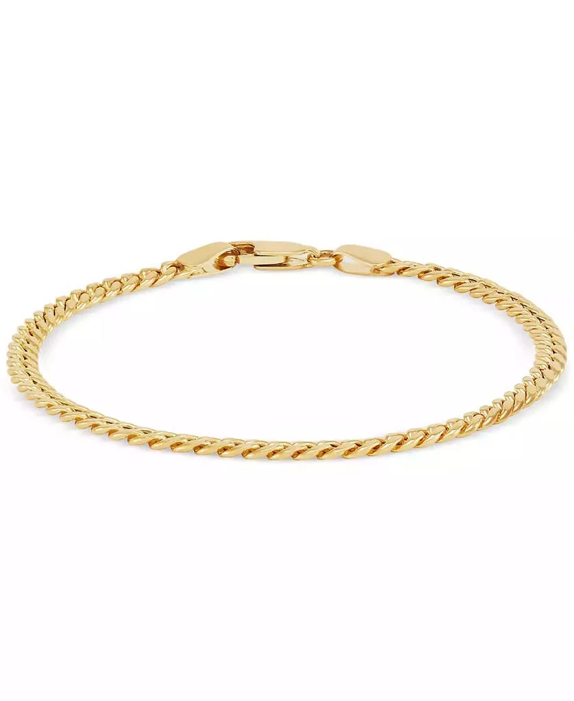 Italian Gold Polished Miami Cuban Chain Link Bracelet in 14k Gold 1