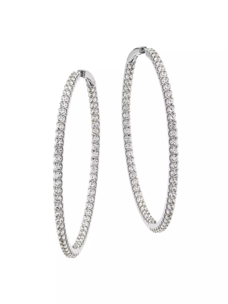 Adriana Orsini Tennis Perfect Sterling Silver & Cubic Zirconia Inside-Out Hoops