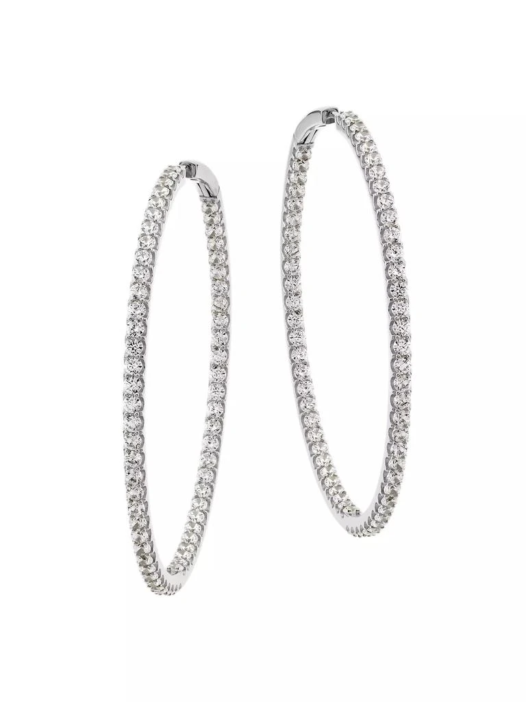 Adriana Orsini Tennis Perfect Sterling Silver & Cubic Zirconia Inside-Out Hoops 1