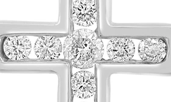 Effy 14K White Gold Diamond Cross Pendant Necklace 4