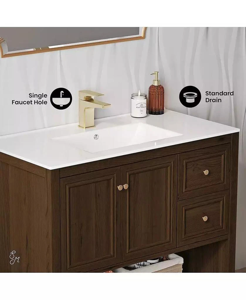 Swiss Madison Chateau 36" MDF Freestanding Bathroom Vanity with Sink Top 4