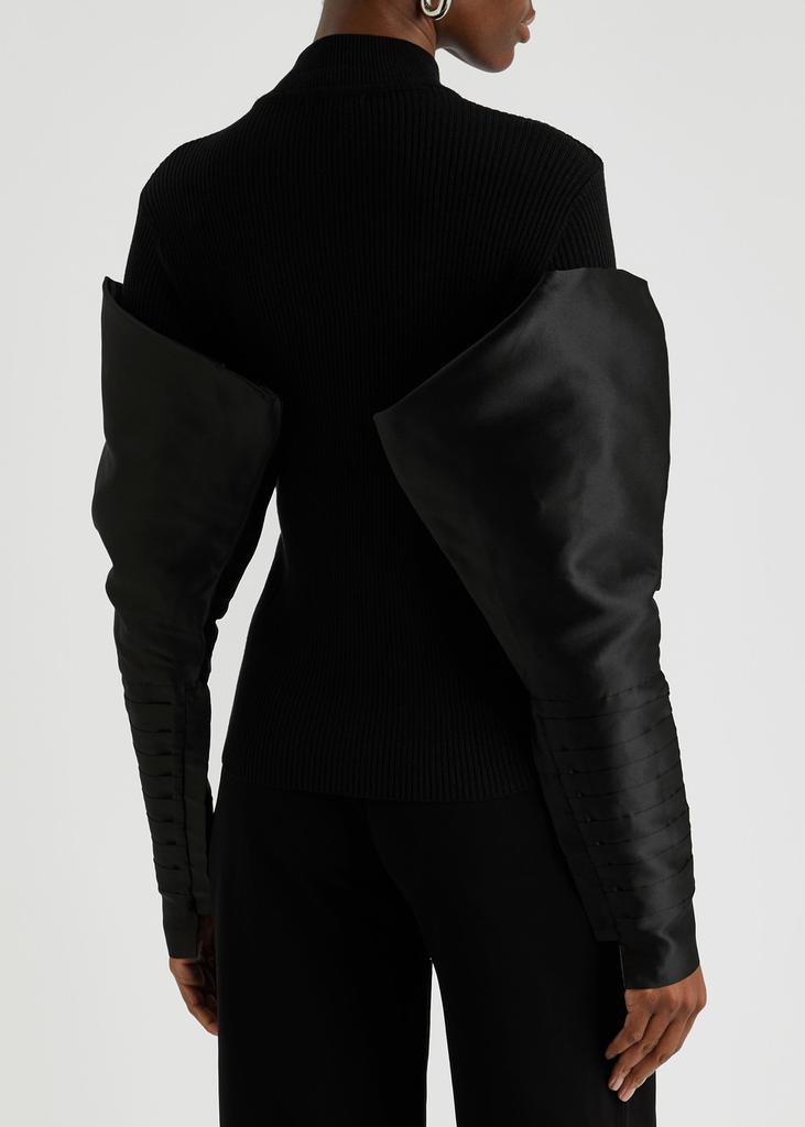 Nafsika Skourti Panelled ribbed silk jumper