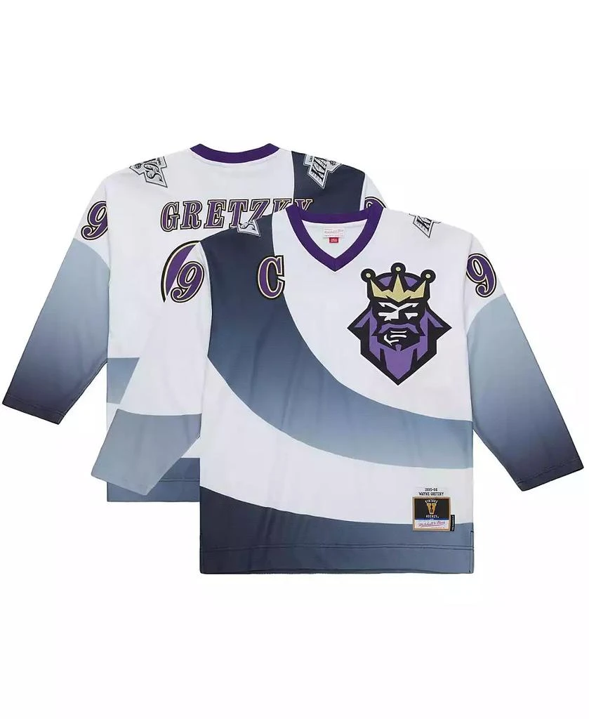 Mitchell 
Ness Men
s Wayne Gretzky White Los Angeles Kings Big Tall 1995-96 Blue Line 2.0 Jersey