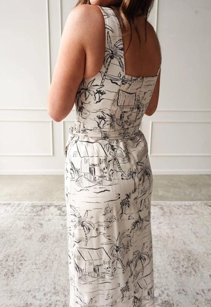 Dress Forum Dress Forum - Linen Palm Print Dress 7