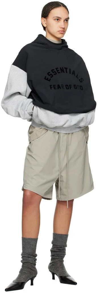 Essentials Gray & Black Bonded Hoodie 4