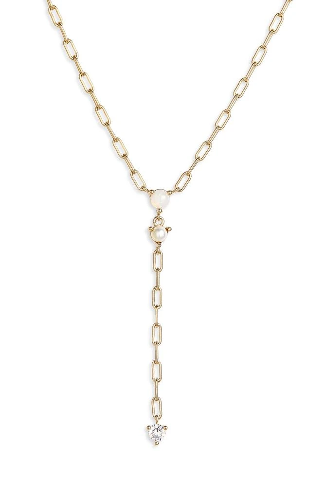 Nordstrom Faux Pearl 
CZ Y-Necklace 3
